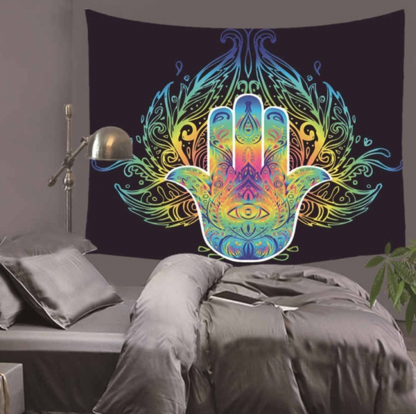 Tecido com estampa de Hamsa